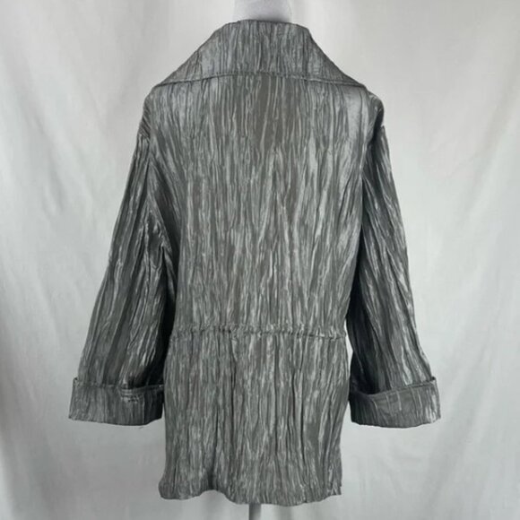 RUBY RD. WOMAN Metallic Silver Textured Jacket Size 24W PLUS NWOT - Picture 5 of 11